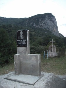 A monument of a local hero named Mrishaj, built on occasion of 100th anniversary of an important battle.