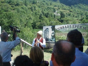 A local man playing flute during the festival.        